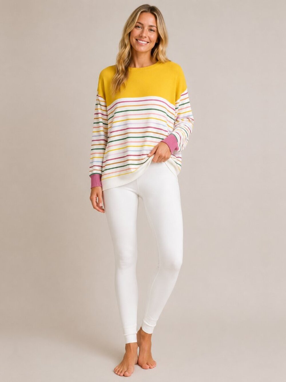 2/$30 Lands' End Pullon Leggings White Medium #A2188